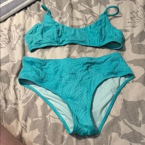 Cupshe Teal Bikini Set